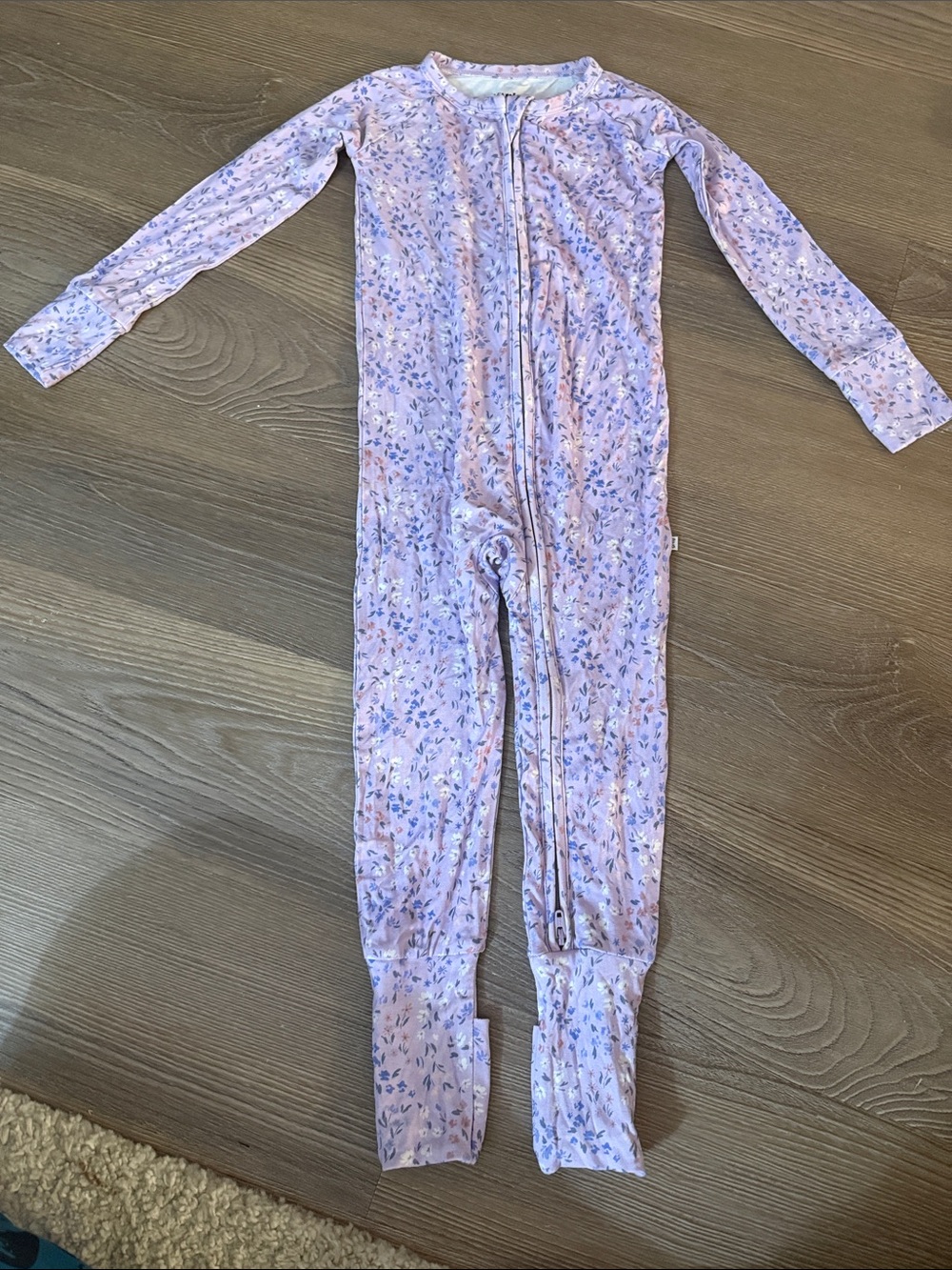 NWOT Early Grey bamboo viscose lilac floral convertible romper - 18-24m